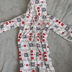 Girls Gap fuzzy one piece zip outfit with hood 9-12mo